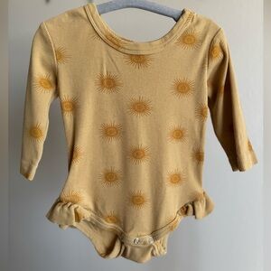 KATE QUINN | Sunshine Yellow Long Sleeve Ruffle Leg Bodysuit